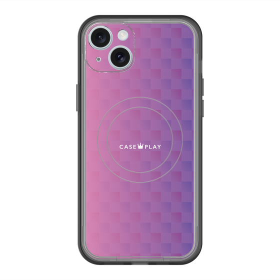 スリムプロテクションプレミアムケース with MagSafe［ CASEPLAY Check - Purple ］