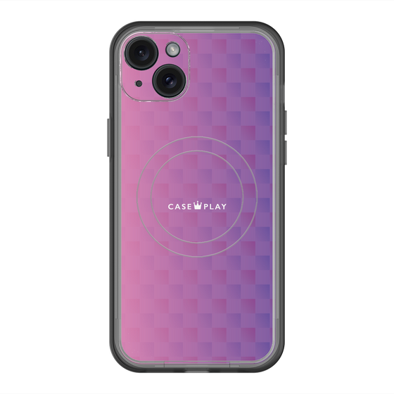 スリムプロテクションプレミアムケース with MagSafe［ CASEPLAY Check - Purple ］