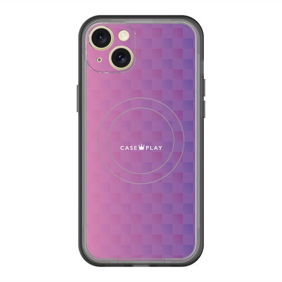 スリムプロテクションプレミアムケース with MagSafe［ CASEPLAY Check - Purple ］