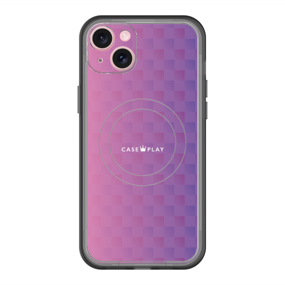 スリムプロテクションプレミアムケース with MagSafe［ CASEPLAY Check - Purple ］