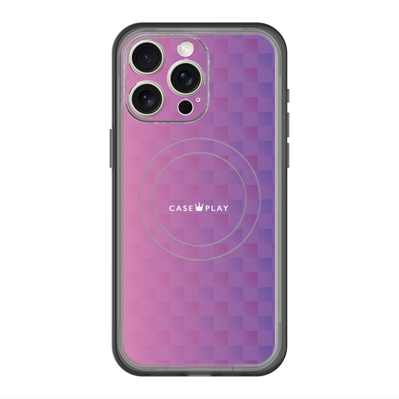 スリムプロテクションプレミアムケース with MagSafe［ CASEPLAY Check - Purple ］