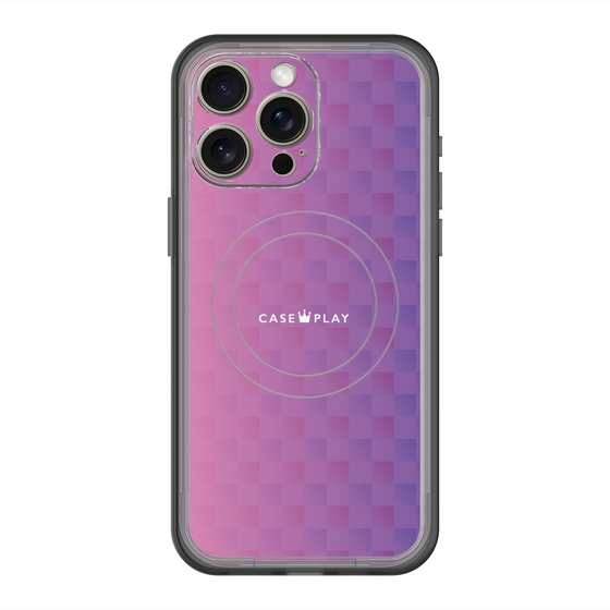 スリムプロテクションプレミアムケース with MagSafe［ CASEPLAY Check - Purple ］