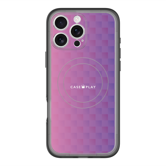 スリムプロテクションプレミアムケース with MagSafe［ CASEPLAY Check - Purple ］