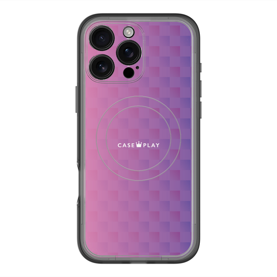 スリムプロテクションプレミアムケース with MagSafe［ CASEPLAY Check - Purple ］