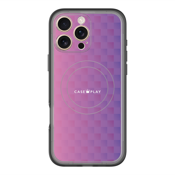 スリムプロテクションプレミアムケース with MagSafe［ CASEPLAY Check - Purple ］