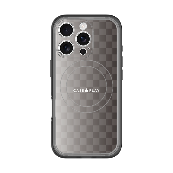 スリムプロテクションプレミアムケース with MagSafe［ CASEPLAY Check - Black ］