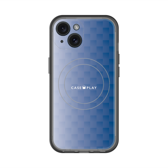 スリムプロテクションプレミアムケース with MagSafe［ CASEPLAY Check - Blue ］