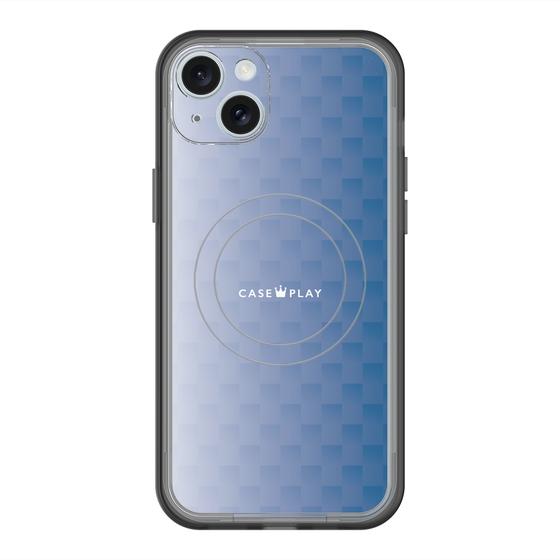 スリムプロテクションプレミアムケース with MagSafe［ CASEPLAY Check - Blue ］