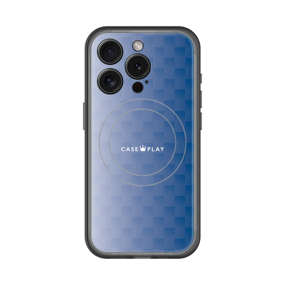 スリムプロテクションプレミアムケース with MagSafe［ CASEPLAY Check - Blue ］
