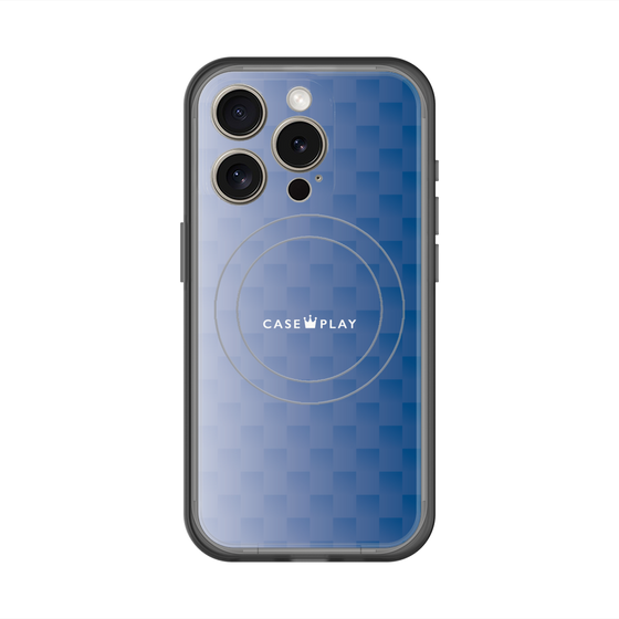 スリムプロテクションプレミアムケース with MagSafe［ CASEPLAY Check - Blue ］