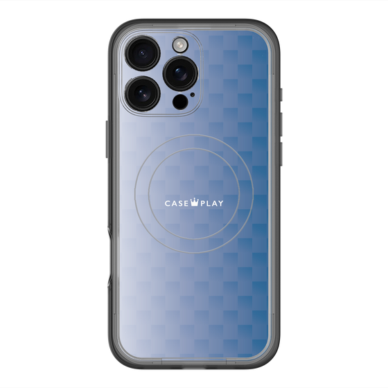スリムプロテクションプレミアムケース with MagSafe［ CASEPLAY Check - Blue ］