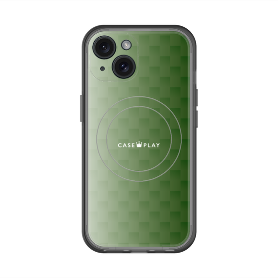 スリムプロテクションプレミアムケース with MagSafe［ CASEPLAY Check - Green ］