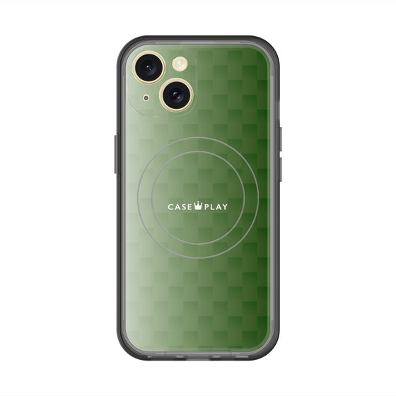 スリムプロテクションプレミアムケース with MagSafe［ CASEPLAY Check - Green ］