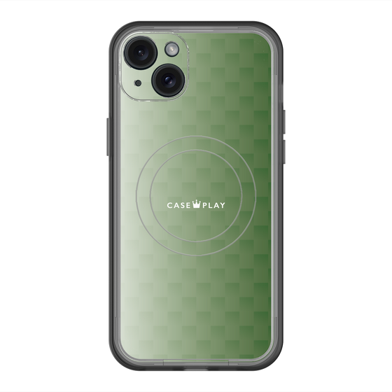 スリムプロテクションプレミアムケース with MagSafe［ CASEPLAY Check - Green ］