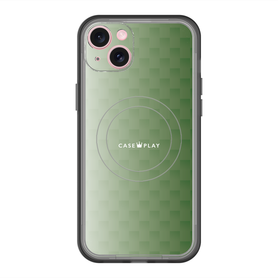 スリムプロテクションプレミアムケース with MagSafe［ CASEPLAY Check - Green ］