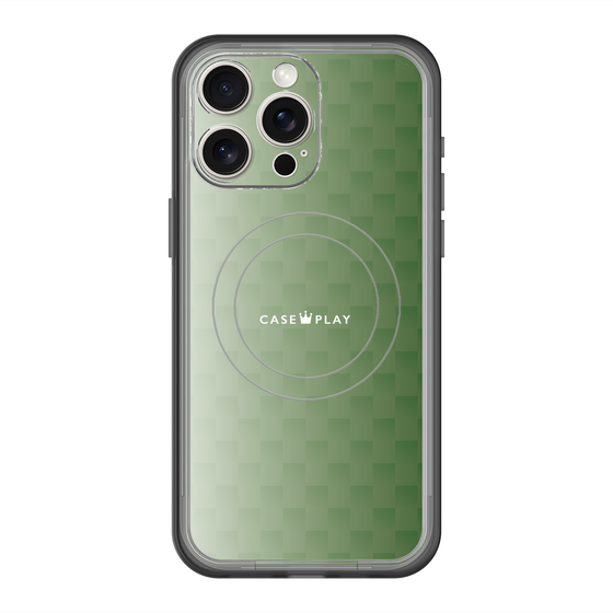 スリムプロテクションプレミアムケース with MagSafe［ CASEPLAY Check - Green ］
