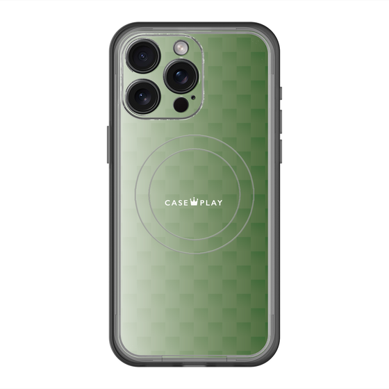 スリムプロテクションプレミアムケース with MagSafe［ CASEPLAY Check - Green ］