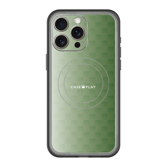スリムプロテクションプレミアムケース with MagSafe［ CASEPLAY Check - Green ］
