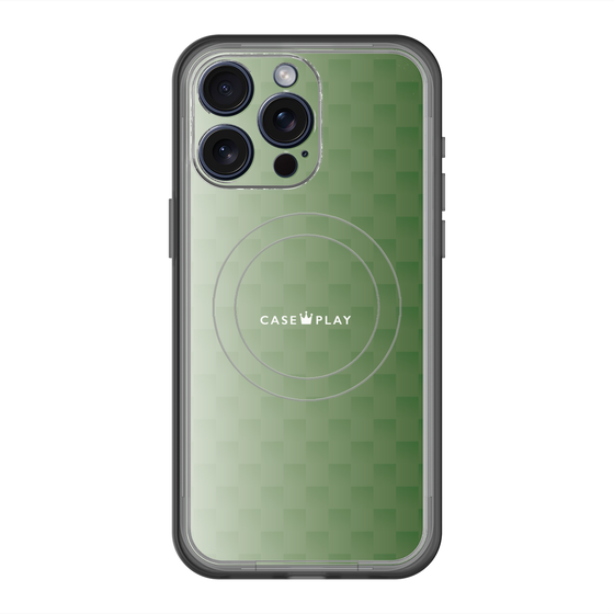 スリムプロテクションプレミアムケース with MagSafe［ CASEPLAY Check - Green ］