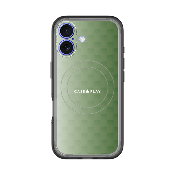 スリムプロテクションプレミアムケース with MagSafe［ CASEPLAY Check - Green ］
