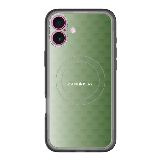 スリムプロテクションプレミアムケース with MagSafe［ CASEPLAY Check - Green ］