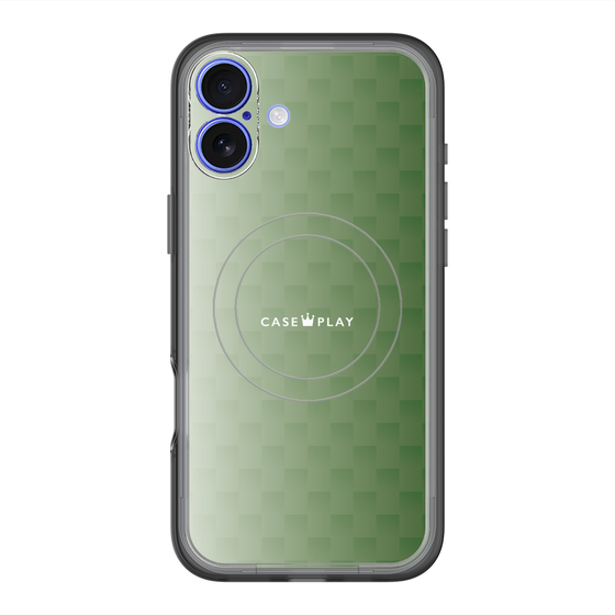 スリムプロテクションプレミアムケース with MagSafe［ CASEPLAY Check - Green ］