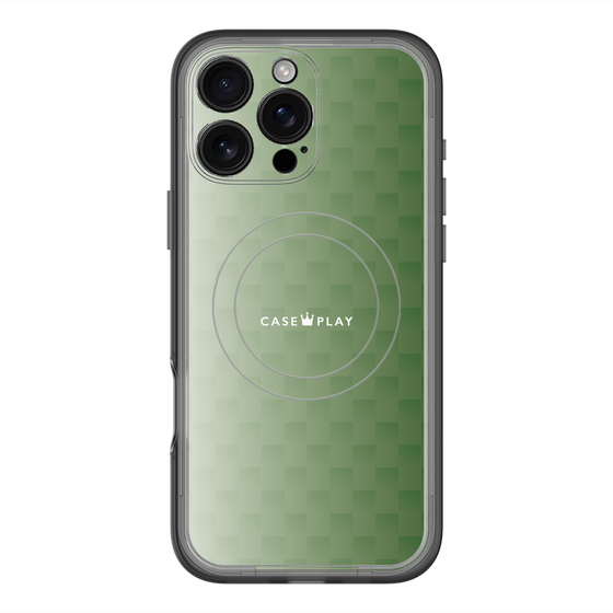 スリムプロテクションプレミアムケース with MagSafe［ CASEPLAY Check - Green ］