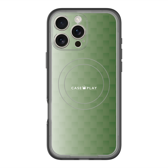 スリムプロテクションプレミアムケース with MagSafe［ CASEPLAY Check - Green ］