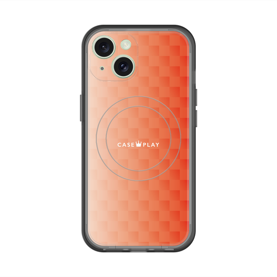 スリムプロテクションプレミアムケース with MagSafe［ CASEPLAY Check - Orange ］