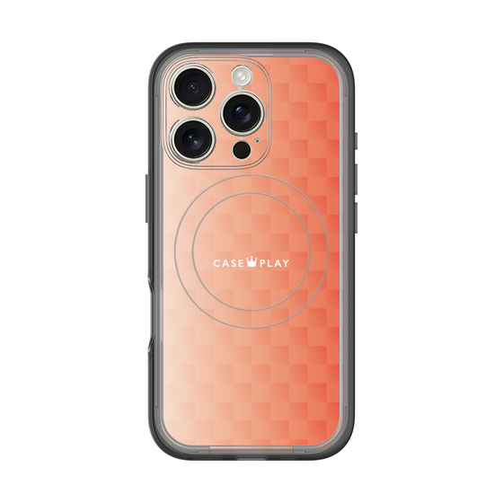 スリムプロテクションプレミアムケース with MagSafe［ CASEPLAY Check - Orange ］