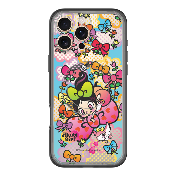 スリムプロテクションプレミアムケース with MagSafe［ アクビガール - フラワーリボン ］