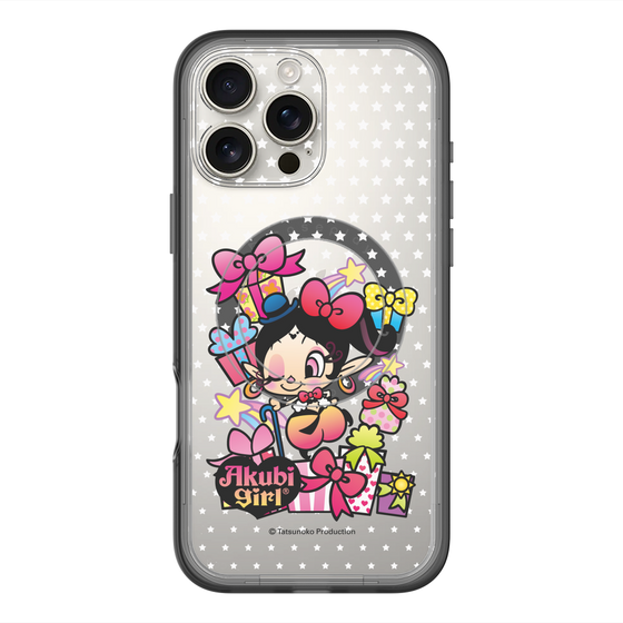 スリムプロテクションプレミアムケース with MagSafe［ アクビガール - プレゼントリボン ］