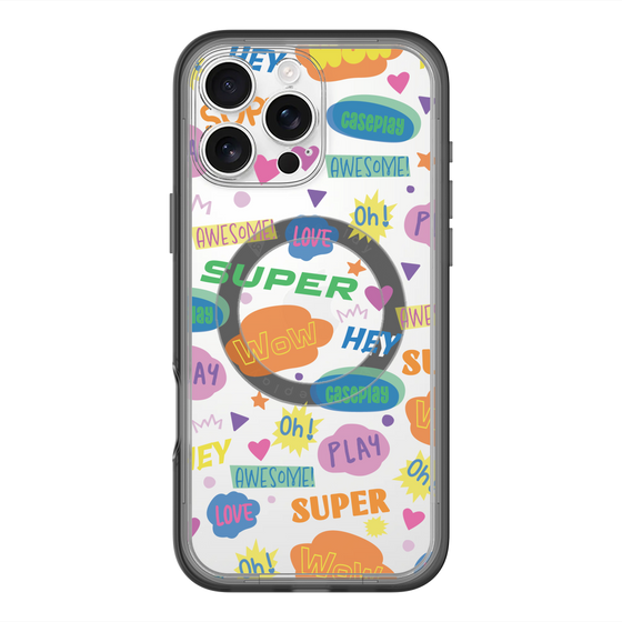 スリムプロテクションプレミアムケース with MagSafe［ オリジナル - カラフルモジ ］