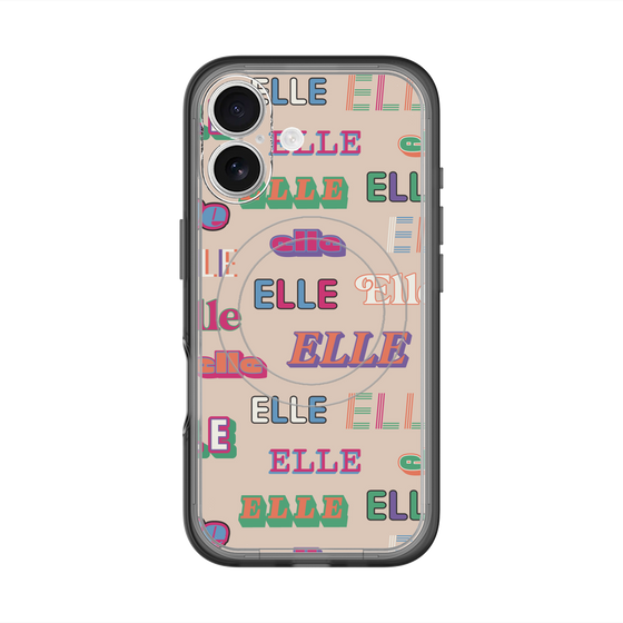 スリムプロテクションプレミアムケース with MagSafe［ ELLE - ミックスロゴ ］