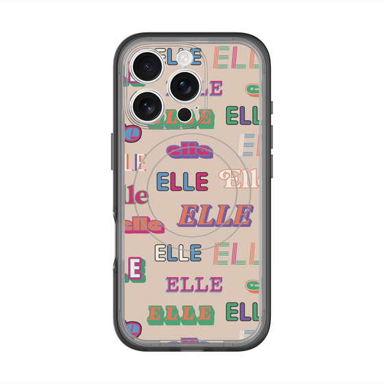 スリムプロテクションプレミアムケース with MagSafe［ ELLE - ミックスロゴ ］