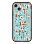 スリムプロテクションプレミアムケース with MagSafe［ ELLEgirl - ミックスロゴ - Pale blue ］