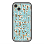 スリムプロテクションプレミアムケース with MagSafe［ ELLEgirl - ミックスロゴ - Pale blue ］