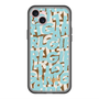 スリムプロテクションプレミアムケース with MagSafe［ ELLEgirl - ミックスロゴ - Pale blue ］