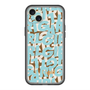 スリムプロテクションプレミアムケース with MagSafe［ ELLEgirl - ミックスロゴ - Pale blue ］