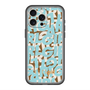 スリムプロテクションプレミアムケース with MagSafe［ ELLEgirl - ミックスロゴ - Pale blue ］