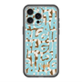 スリムプロテクションプレミアムケース with MagSafe［ ELLEgirl - ミックスロゴ - Pale blue ］