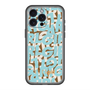 スリムプロテクションプレミアムケース with MagSafe［ ELLEgirl - ミックスロゴ - Pale blue ］