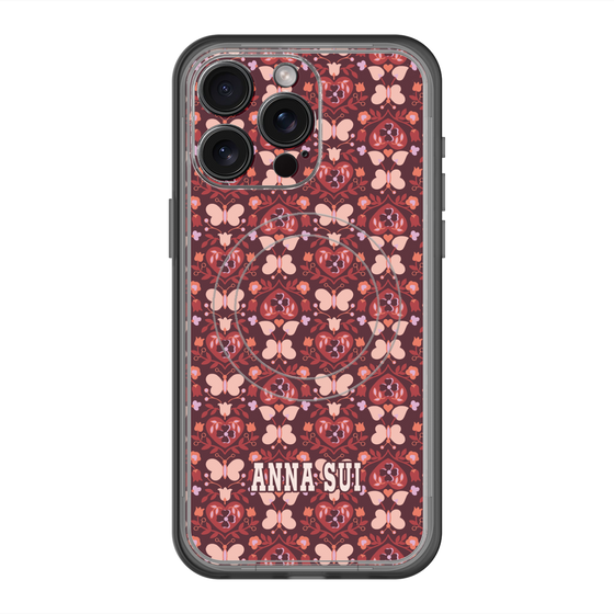 スリムプロテクションプレミアムケース with MagSafe［ ANNA SUI - バタフライハーツ - レッド ］