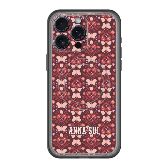 スリムプロテクションプレミアムケース with MagSafe［ ANNA SUI - バタフライハーツ - レッド ］