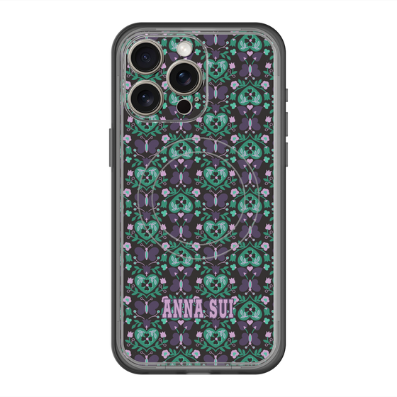スリムプロテクションプレミアムケース with MagSafe［ ANNA SUI - バタフライハーツ - グリーン ］