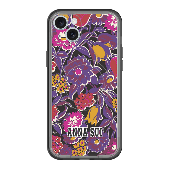 スリムプロテクションプレミアムケース with MagSafe［ ANNA SUI - ガーデンフワラー - マゼンタ ］