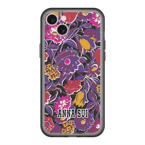 スリムプロテクションプレミアムケース with MagSafe［ ANNA SUI - ガーデンフワラー - マゼンタ ］