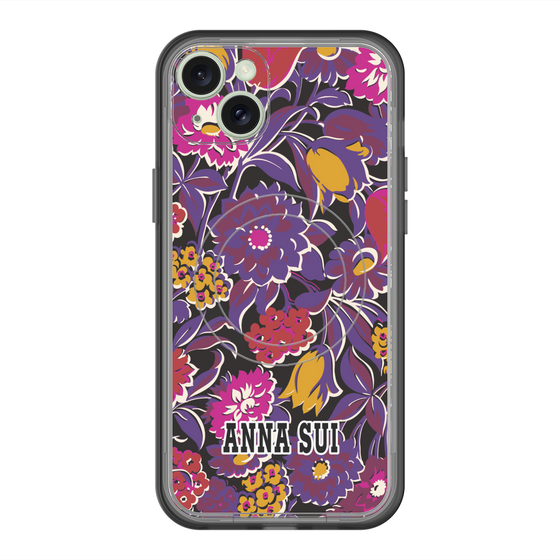 スリムプロテクションプレミアムケース with MagSafe［ ANNA SUI - ガーデンフワラー - マゼンタ ］