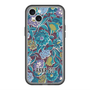 スリムプロテクションプレミアムケース with MagSafe［ ANNA SUI - ガーデンフワラー - シアン ］