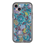 スリムプロテクションプレミアムケース with MagSafe［ ANNA SUI - ガーデンフワラー - シアン ］